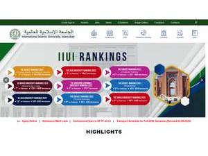 بین الاقوامی اسلامی یونیورسٹی's Website Screenshot