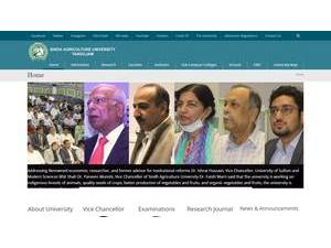 Sindh Agriculture University's Website Screenshot