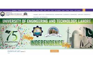 یونیورسٹی آف انجینئرنگ اینڈ ٹیکنالوجی، لاہور's Website Screenshot