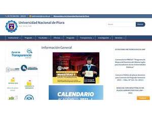 National University of Piura's Website Screenshot