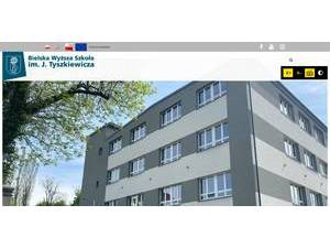 Józef Tyszkiewicz International School of Business, Design and Technology in Bielsko-Biala's Website Screenshot