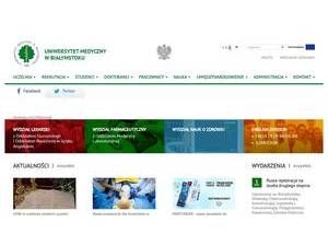 Medical University of Bialystok's Website Screenshot