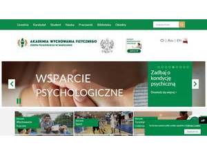 Józef Pilsudski University of Physical Education in Warsaw's Website Screenshot