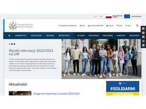 University of Warsaw's Website Screenshot