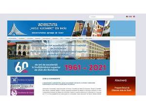 Vasile Alecsandri University of Bacau's Website Screenshot