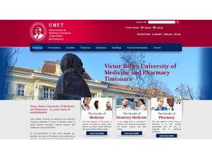 Victor Babes University of Medicine and Pharmacy Timisoara's Website Screenshot