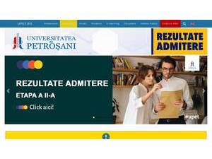 University of Petrosani's Website Screenshot