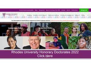 Rhodes University's Website Screenshot