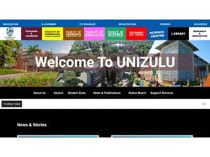 University of Zululand's Website Screenshot