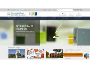 University of Alicante's Website Screenshot