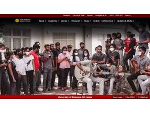 University of Kelaniya's Website Screenshot