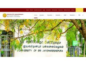 University of Sri Jayewardenepura's Website Screenshot