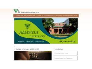 Aletheia University's Website Screenshot