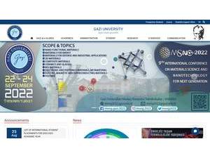 Gazi University's Website Screenshot