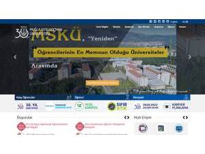Mugla Sitki Koçman University's Website Screenshot