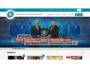 Nigde Ömer Halisdemir University's Website Screenshot
