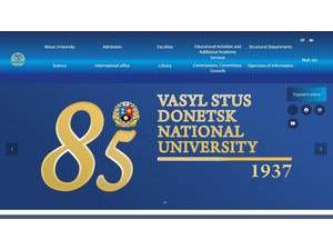 Vasyl' Stus Donetsk National University's Website Screenshot