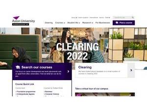 Aston University's Website Screenshot