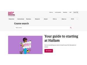 Sheffield Hallam University's Website Screenshot