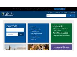 University of Glasgow's Website Screenshot