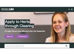 University of Hertfordshire's Website Screenshot