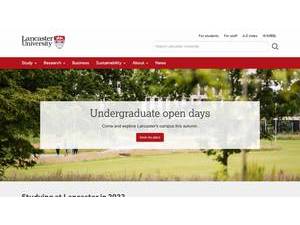 Lancaster University's Website Screenshot