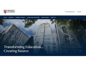 University of London's Website Screenshot