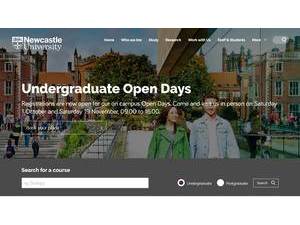 Newcastle University's Website Screenshot