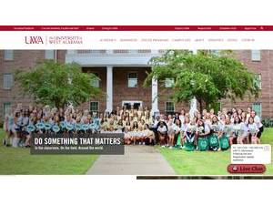 The University of West Alabama's Website Screenshot