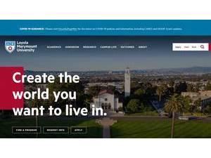 Loyola Marymount University's Website Screenshot