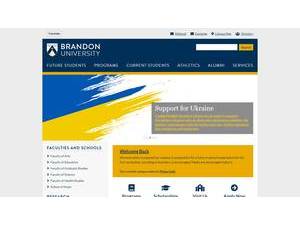Brandon University's Website Screenshot