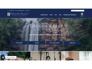 Toccoa Falls College's Website Screenshot