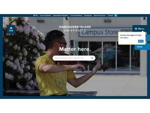 Vancouver Island University's Website Screenshot