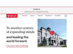 McGill University's Website Screenshot