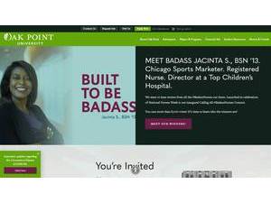 Oak Point University's Website Screenshot
