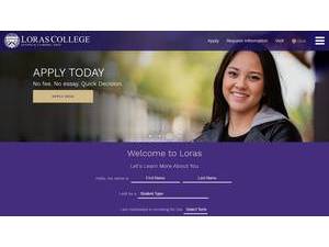 Loras College's Website Screenshot