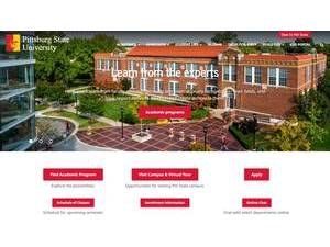 Pittsburg State University's Website Screenshot