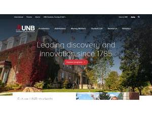 University of New Brunswick's Website Screenshot