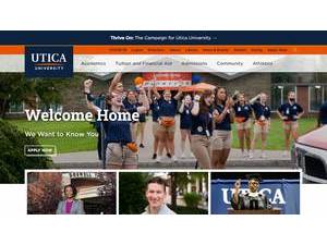 Utica University's Website Screenshot