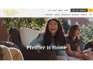 Pfeiffer University's Website Screenshot