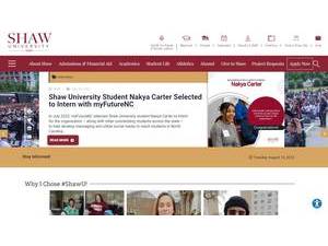 Shaw University's Website Screenshot