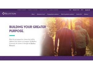 Bluffton University's Website Screenshot