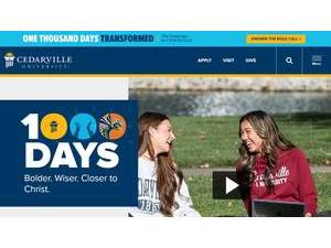 Cedarville University's Website Screenshot