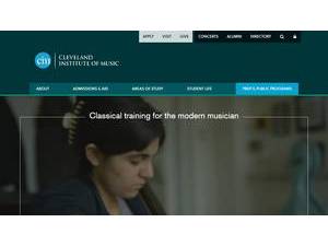 Cleveland Institute of Music's Website Screenshot