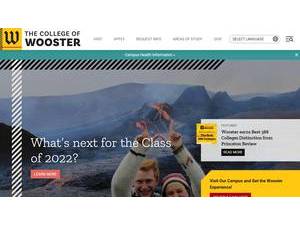 The College of Wooster's Website Screenshot