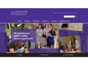 Defiance College's Website Screenshot