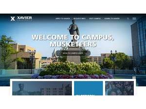 Xavier University's Website Screenshot