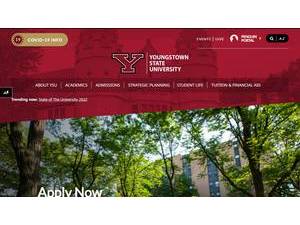 Youngstown State University's Website Screenshot
