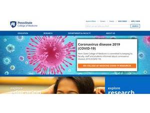Penn State College of Medicine's Website Screenshot