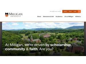 Milligan University's Website Screenshot